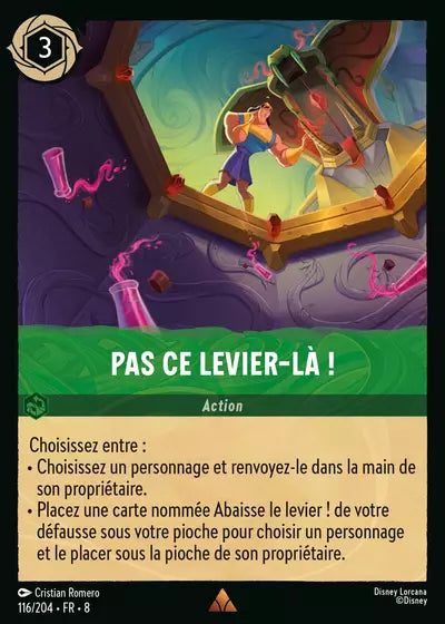 Carte Lorcana - Disney Pas ce levier-là ! 116/204 Rare Cristian Romero Chapitre 08 Le Règne de Jafar ROJ Neuf FR LorenZone