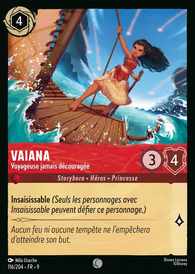 Carte Lorcana - Disney Vaiana, Voyageuse jamais découragée 116/204 Chapitre 09 Fabuleux FAB Neuf FR LorenZone