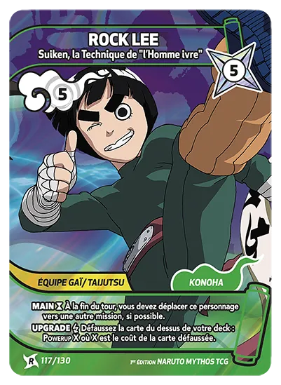 Carte Naruto Mythos ROCK LEE – Suiken, la Technique de l’Homme Ivre 117/130 R 1er Chapitre Neuf FR LorenZone