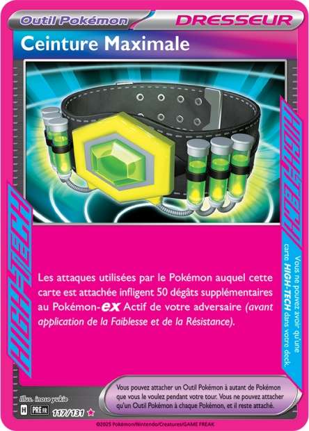 Carte Pokémon Ceinture Maximale 117/131 Evolutions Prismatiques PRE EV8_5 Neuf FR LorenZone