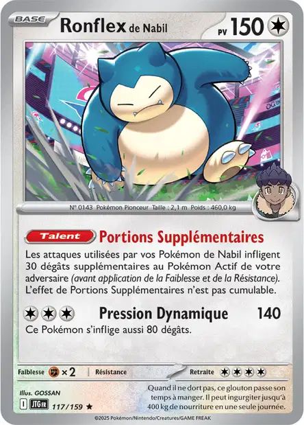 Carte Pokémon Ronflex de Nabil 117/159 JTG Aventures Ensemble EV09 Neuf FR LorenZone