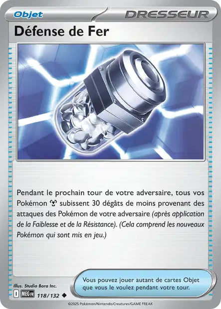 Carte Pokémon Défense de Fer 118/132 MEG Méga-Évolution ME01 Neuf FR LorenZone