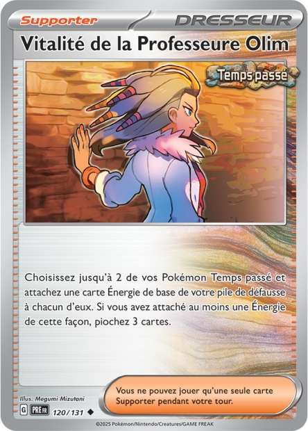 Carte Pokémon Vitalité de la Professeure Olim 120/131 Evolutions Prismatiques PRE EV8_5 Neuf FR LorenZone