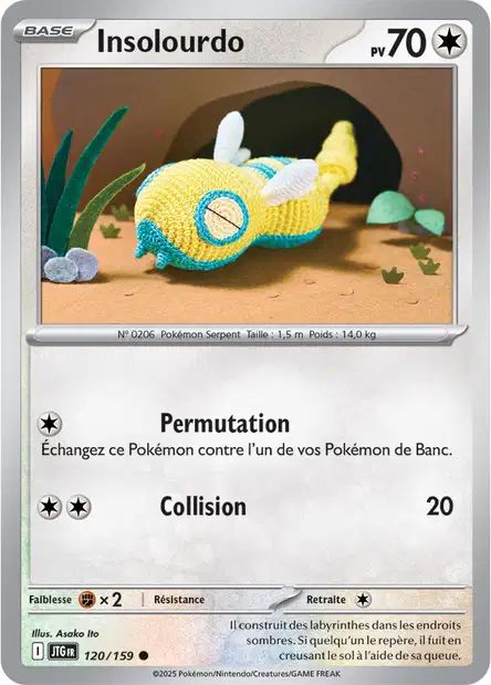 Carte Pokémon Insolourdo 120/159 JTG Aventures Ensemble EV09 Neuf FR LorenZone