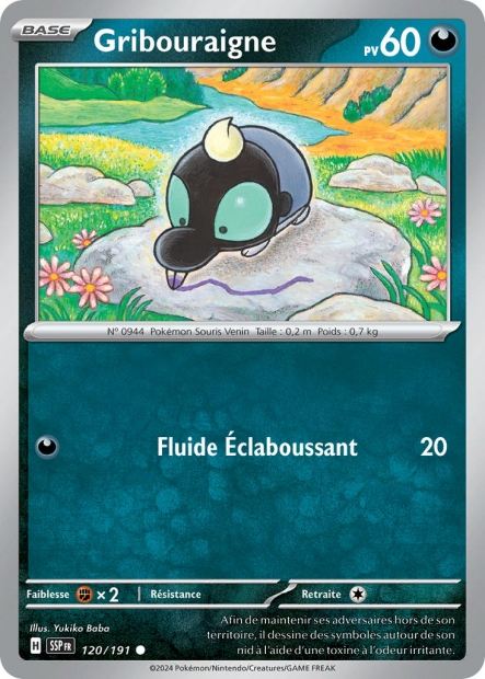 Carte Pokémon Gribouraigne 120/191 SSP Étincelles Déferlantes EV08 Neuf FR LorenZone
