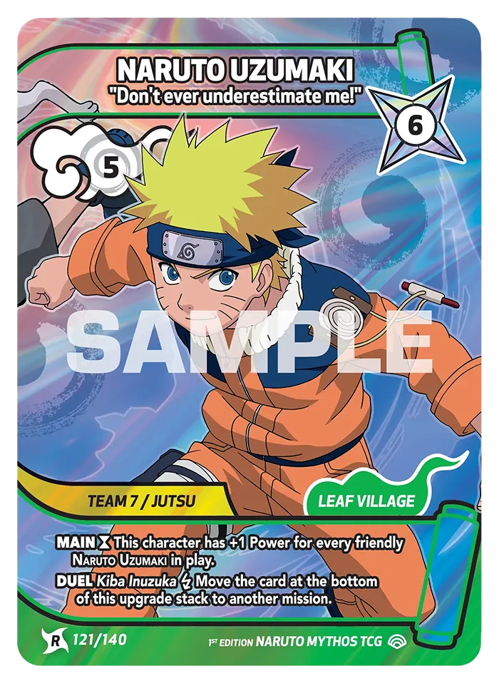 Carte Naruto Mythos Naruto Uzumaki "I won’t ever give up." 121/140 Rare Standard Shinobi Shiren 2ème Chapitre Neuf EN LorenZone