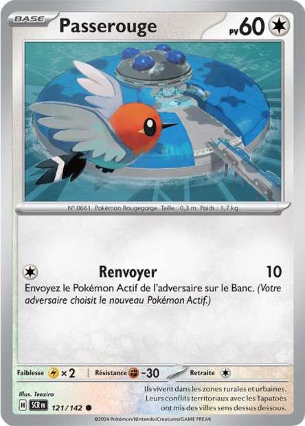 Carte Pokémon Passerouge 121/142 SCR Couronne Stellaire EV07 Neuf FR LorenZone