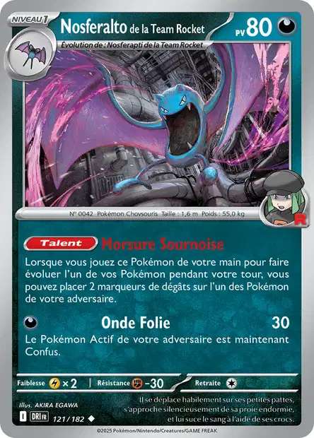 Carte Pokémon Nosferalto de la Team Rocket 121/182 DRI Rivalités Destinées EV10 Neuf FR LorenZone