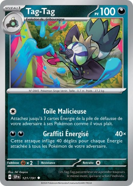 Carte Pokémon Tag-Tag 121/191 SSP Étincelles Déferlantes EV08 Neuf FR LorenZone