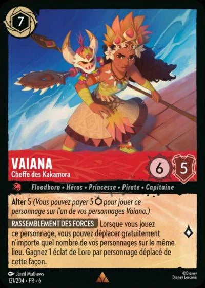 Carte Lorcana - Disney Vaiana, Cheffe des Kakamora 121/204 Rare  Chapitre 06 La Mer Azurite AZS Neuf FR LorenZone