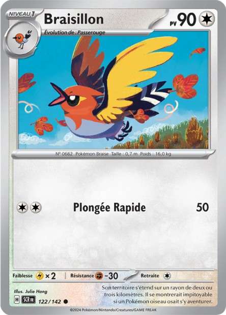 Carte Pokémon Braisillon 122/142 SCR Couronne Stellaire EV07 Neuf FR LorenZone