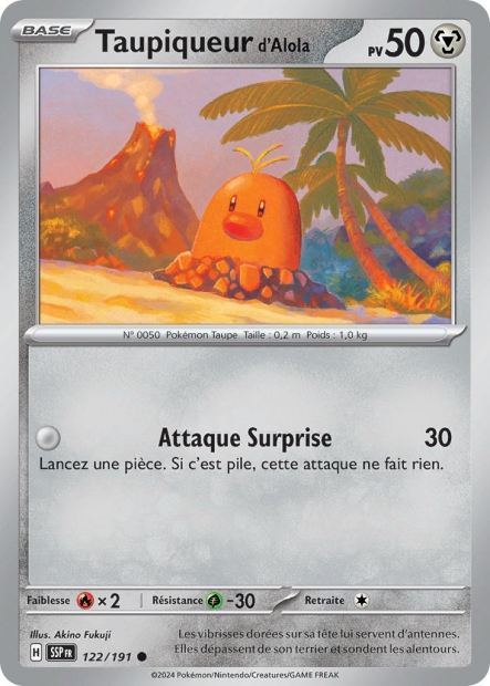Carte Pokémon Taupiqueur d'Alola 122/191 SSP Étincelles Déferlantes EV08 Neuf FR LorenZone