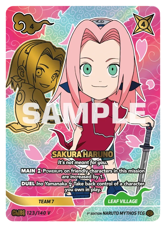 Carte Naruto Mythos Sakura Haruno "It’s not meant for you." 123/140 Chibi Chibi Shinobi Shiren 2ème Chapitre Neuf EN LorenZone