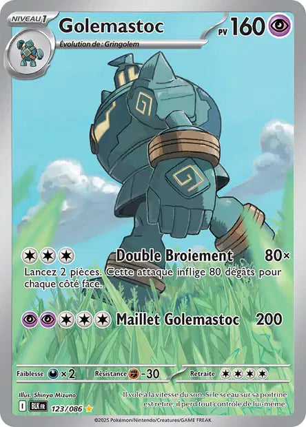 Carte Pokémon Golemastoc 123/086 BLK Foudre Noire EV10_5 Neuf FR LorenZone
