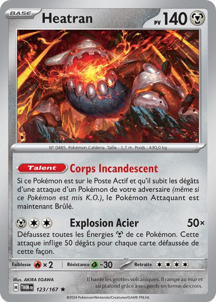 Carte Pokémon Heatran 123/167 TWM Mascarade Crépusculaire EV06 Neuf FR LorenZone