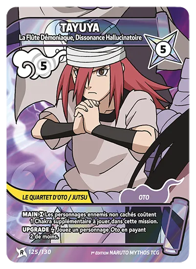 Carte Naruto Mythos TAYUYA – La Flûte Démoniaque, Dissonance Hallucinatoire 125/130 R 1er Chapitre Neuf FR LorenZone