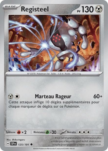 Carte Pokémon Registeel 125/191 SSP Étincelles Déferlantes EV08 Neuf FR LorenZone