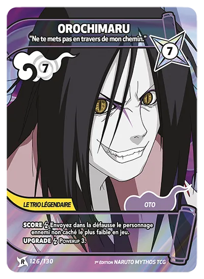 Carte Naruto Mythos OROCHIMARU – Ne te mets pas en travers de mon chemin.  126/130 R 1er Chapitre Neuf FR LorenZone