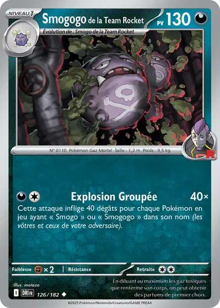 Carte Pokémon Smogogo de la Team Rocket 126/182 DRI Rivalités Destinées EV10 Neuf FR LorenZone