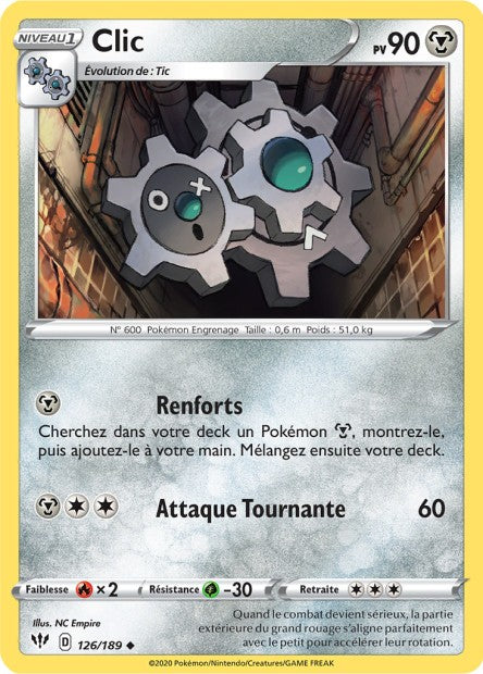 Carte Pokémon Clic 126/189 SWSH3 Ténèbres Embrasées EB03 Neuf FR LorenZone