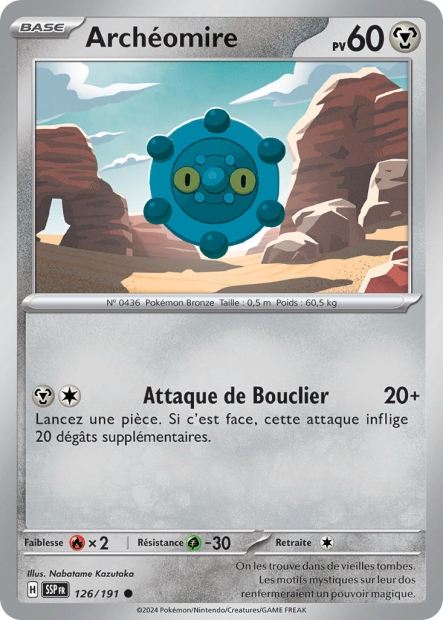Carte Pokémon Archéomire 126/191 SSP Étincelles Déferlantes EV08 Neuf FR LorenZone