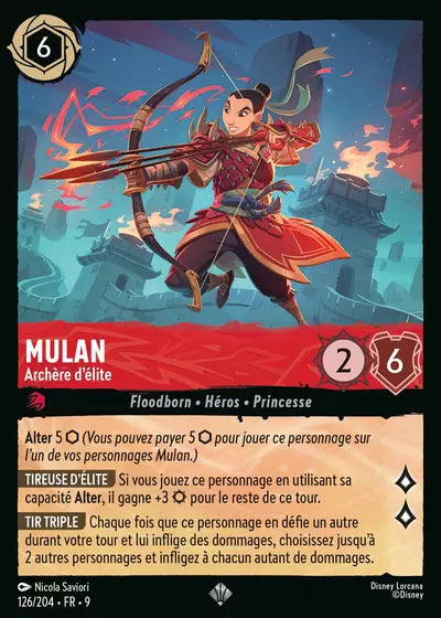 Carte Lorcana - Disney Mulan, Archère d'élite 126/204 Chapitre 09 Fabuleux FAB Neuf FR LorenZone