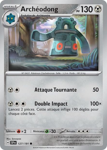 Carte Pokémon Archéodong 127/191 SSP Étincelles Déferlantes EV08 Neuf FR LorenZone