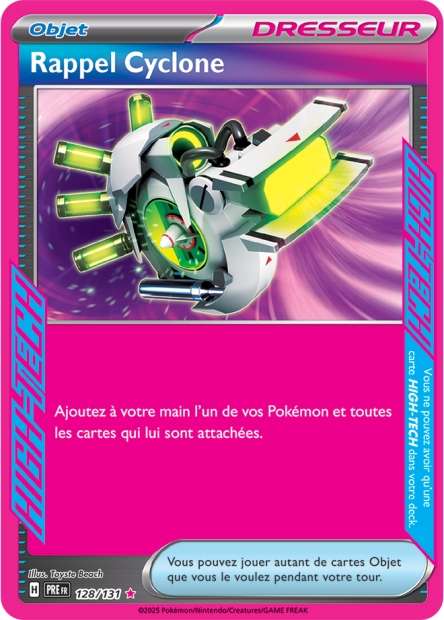 Carte Pokémon Rappel Cyclone 128/131 Evolutions Prismatiques PRE EV8_5 Neuf FR LorenZone
