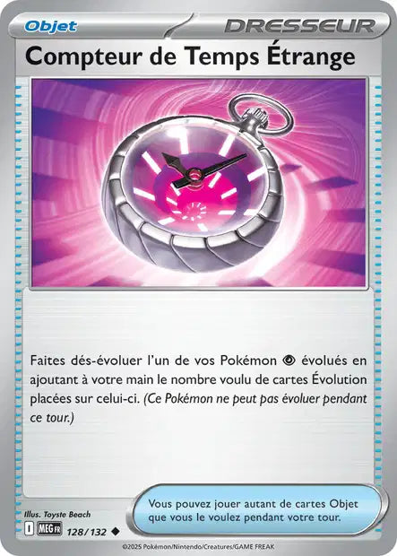 Carte Pokémon Compteur de Temps Étrange 128/132 MEG Méga-Évolution ME01 Neuf FR LorenZone