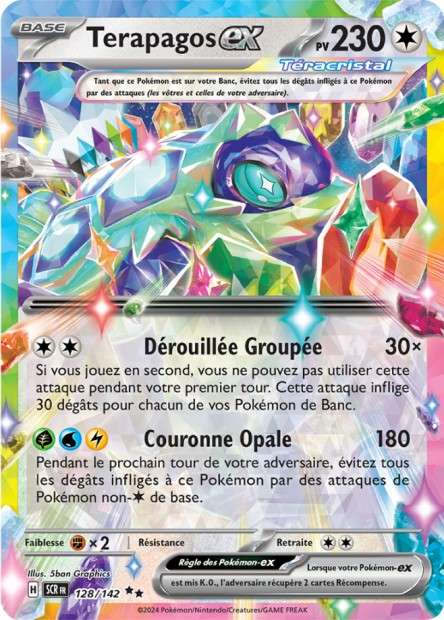 Carte Pokémon Terapagos EX 128/142 SCR Couronne Stellaire EV07 Neuf FR LorenZone