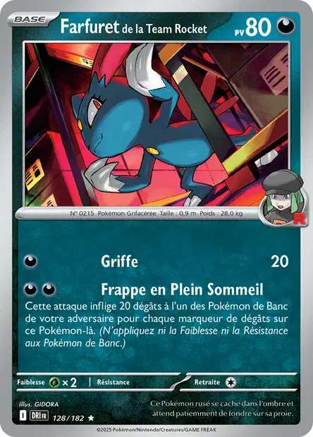 Carte Pokémon Farfuret de la Team Rocket 128/182 DRI Rivalités Destinées EV10 Neuf FR LorenZone