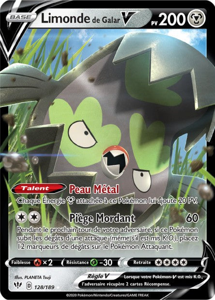 Carte Pokémon Limonde de Galar V 128/189 SWSH3 Ténèbres Embrasées EB03 Neuf FR LorenZone