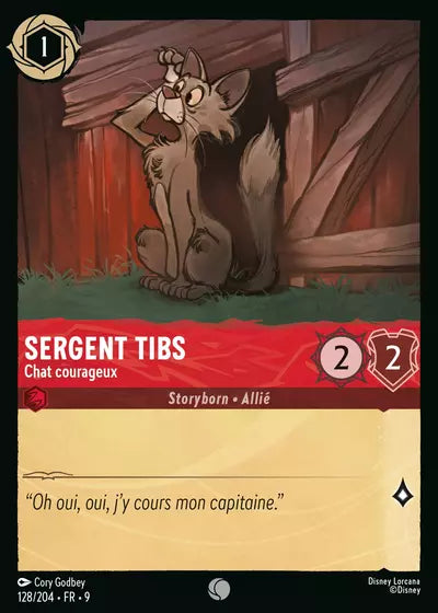 Carte Lorcana - Disney Sergent Tibs, Chat courageux 128/204 Chapitre 09 Fabuleux FAB Neuf FR LorenZone