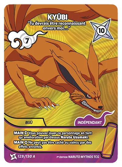 Carte Naruto Mythos KYÛBI – Tu devrais être reconnaissant envers moi… 129/130 A R-A 1er Chapitre Neuf FR LorenZone