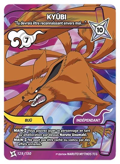 Carte Naruto Mythos KYÛBI – Tu devrais être reconnaissant envers moi… 129/130 R 1er Chapitre Neuf FR LorenZone