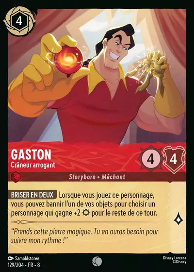 Carte Lorcana - Disney Gaston, Crâneur arrogant 129/204 Commune Samoldstoree Chapitre 08 Le Règne de Jafar ROJ Neuf FR LorenZone