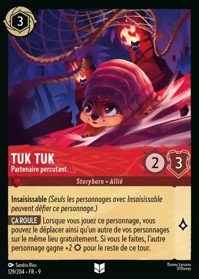 Carte Lorcana - Disney Tuk Tuk, Partenaire percutant 129/204 Chapitre 09 Fabuleux FAB Neuf FR LorenZone