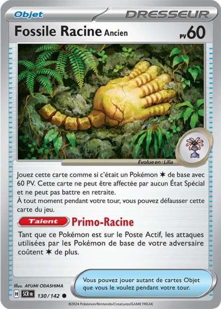 Carte Pokémon Fossile Racine Ancien 130/142 SCR Couronne Stellaire EV07 Neuf FR LorenZone