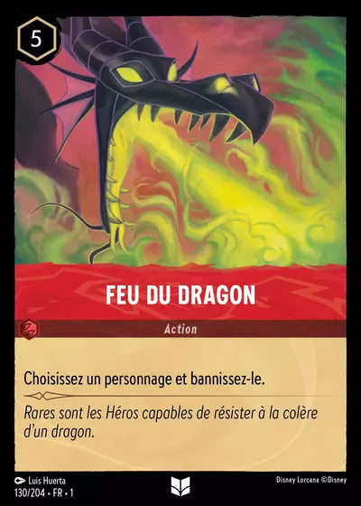 Carte Lorcana - Disney Feu du dragon 130/204 Chapitre 01 Premier Chapitre FC Neuf FR LorenZone
