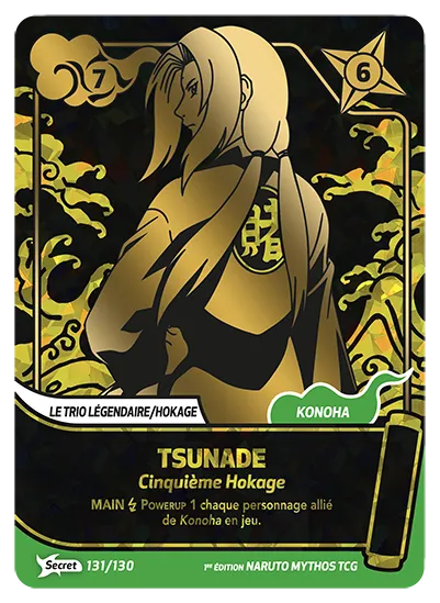 Carte Naruto Mythos TSUNADE – Cinquième Hokage 131/130 Secret 1er Chapitre Neuf FR LorenZone