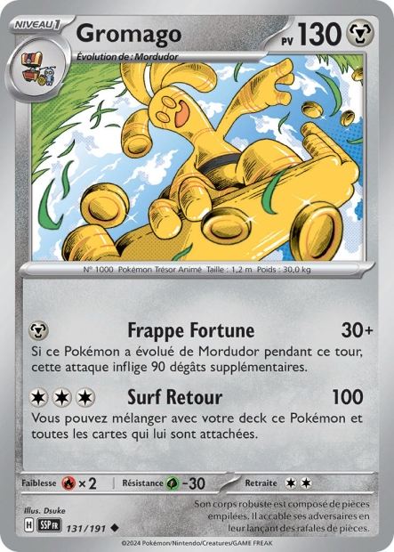Carte Pokémon Gromago 131/191 SSP Étincelles Déferlantes EV08 Neuf FR LorenZone