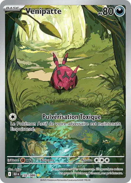 Carte Pokémon Venipatte 132/086 BLK Foudre Noire EV10_5 Neuf FR LorenZone
