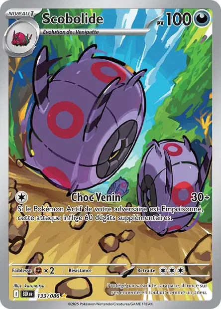 Carte Pokémon Scobolide 133/086 BLK Foudre Noire EV10_5 Neuf FR LorenZone