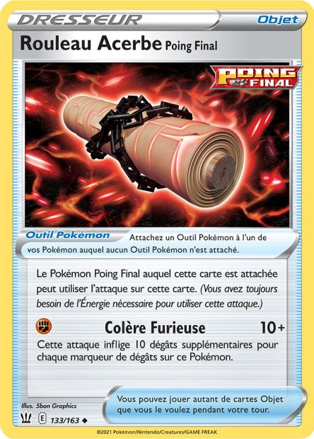 Carte Pokémon Rouleau Acerbe Poing Final 133/163 SWSH5 EB05 LorenZone