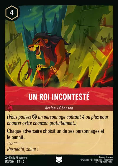 Carte Lorcana - Disney Un roi incontesté 133/204 Chapitre 09 Fabuleux FAB Neuf FR LorenZone