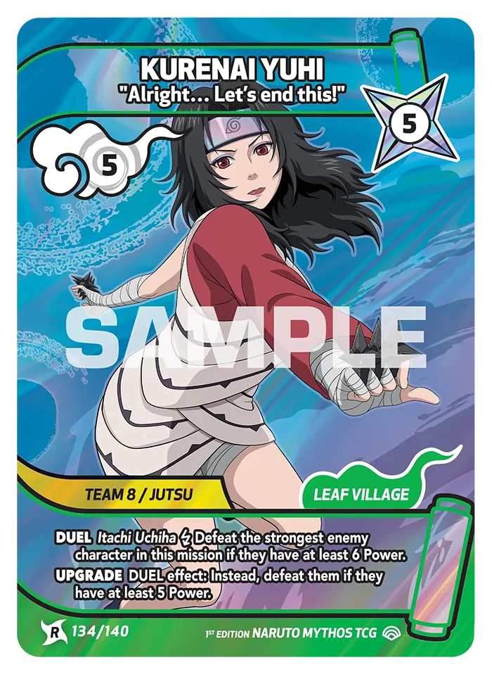 Carte Naruto Mythos Kurenai Yuhi "Alright… Let’s end this!" 134/140 Rare Standard Shinobi Shiren 2ème Chapitre Neuf EN LorenZone