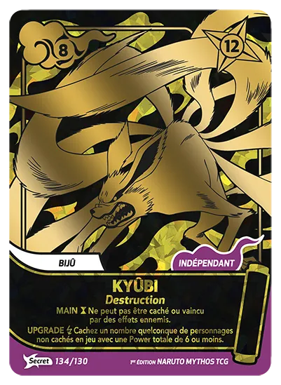 Carte Naruto Mythos KYÛBI – Destruction 134/130 Secret 1er Chapitre Neuf FR LorenZone