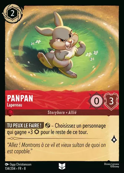 Carte Lorcana - Disney Panpan, Lapereau 134/204 Peu Commune Oggy Christiansson Chapitre 08 Le Règne de Jafar ROJ Neuf FR LorenZone