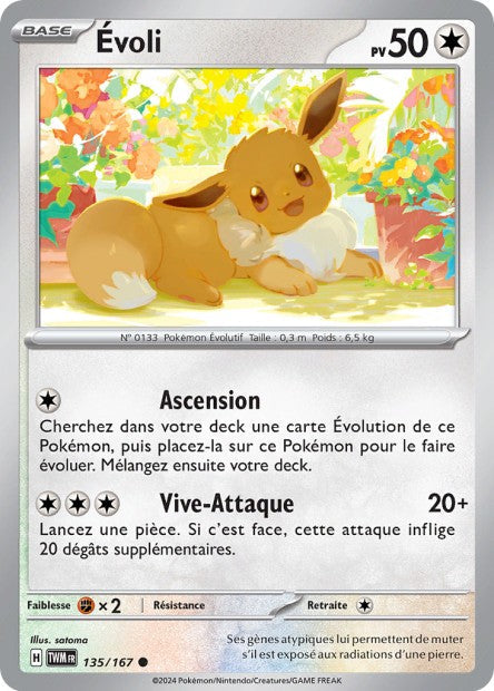 Carte Pokémon Évoli 135/167 TWM Mascarade Crépusculaire EV06 Neuf FR LorenZone