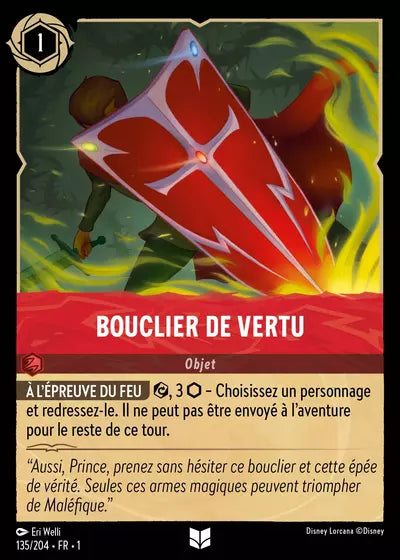 Carte Lorcana - Disney Bouclier de vertu 135/204 Chapitre 01 Premier Chapitre FC Neuf FR LorenZone